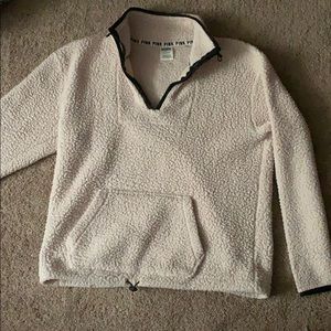 S Sherpa half zip PINK pullover